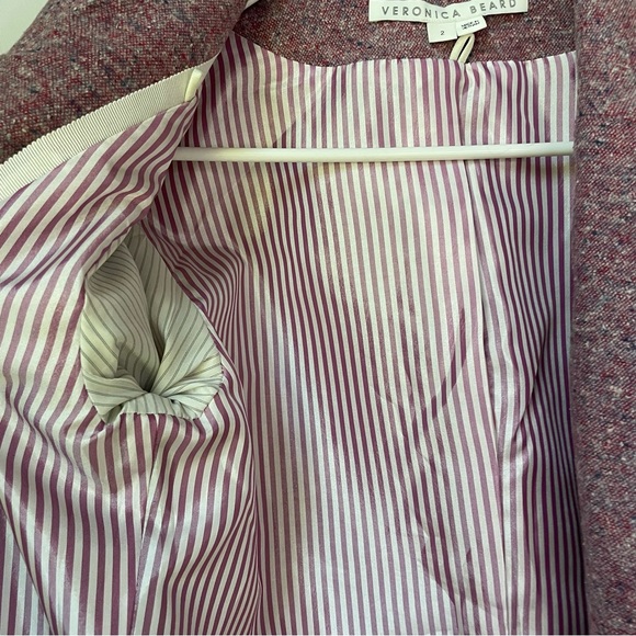 Veronica Beard Beacon Dickey Jacket Orchid Pink Tweed Size 2 Revolve - Picture 7 of 11